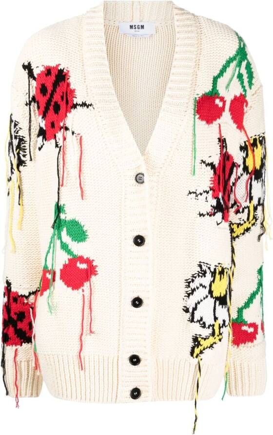 MSGM Vest met franje Beige