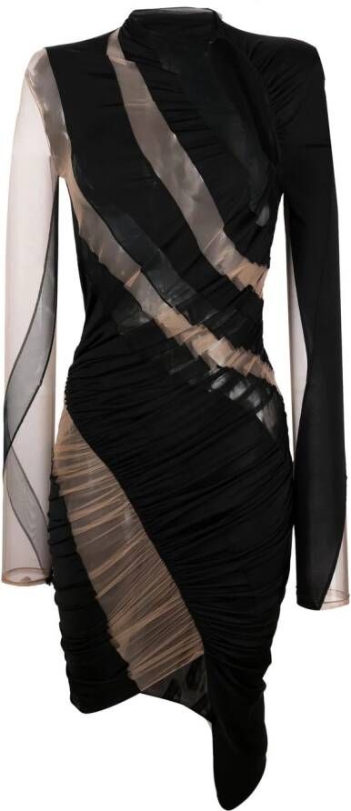 Mugler Asymmetrische jurk Zwart