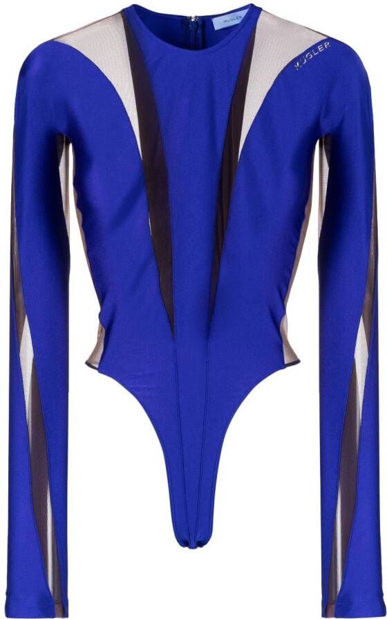 Mugler Body met doorzichtige vlakken Paars