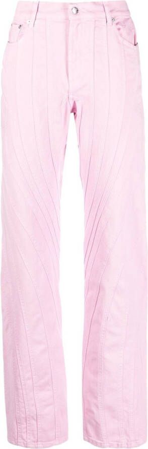 Mugler Broek met spiraalnaden Roze