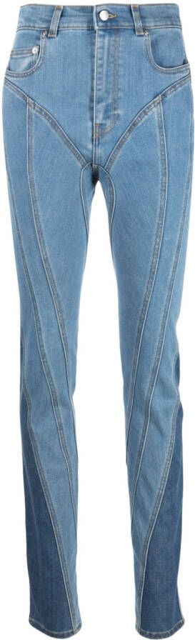 Mugler Jeans met vlakken Blauw