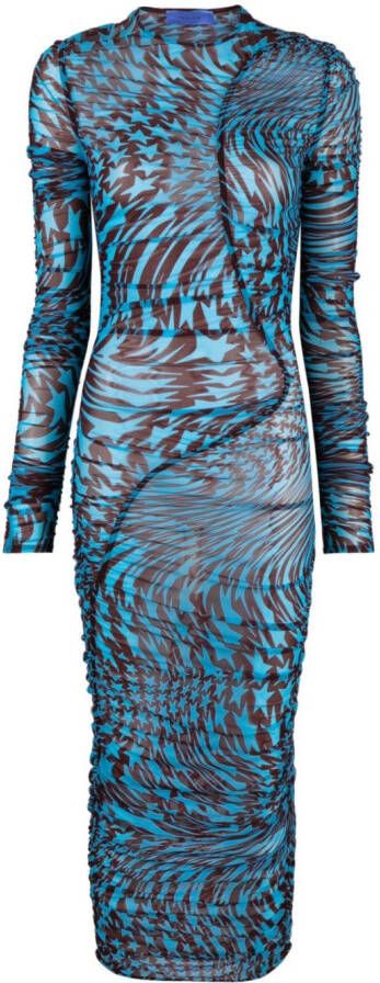 Mugler Jurk met sterrenprint Blauw