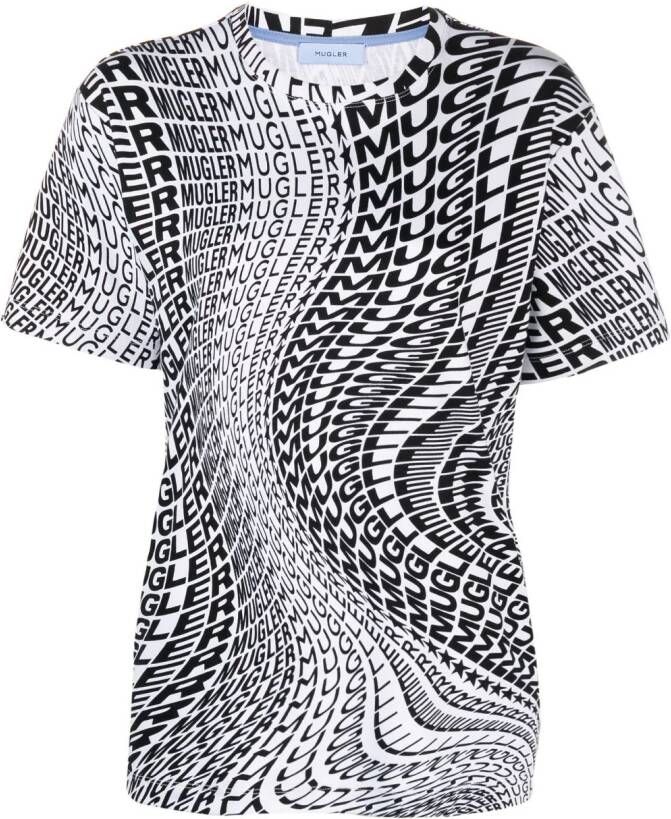 Mugler T-shirt met logoprint Wit