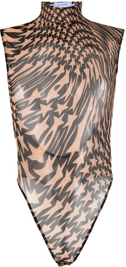 Mugler Mesh body Zwart