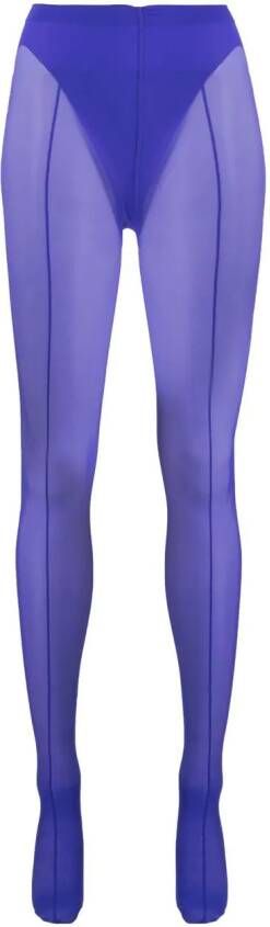 Mugler Panty met mesh vlakken Blauw