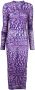Mugler Midi-jurk met mesh Paars - Thumbnail 1