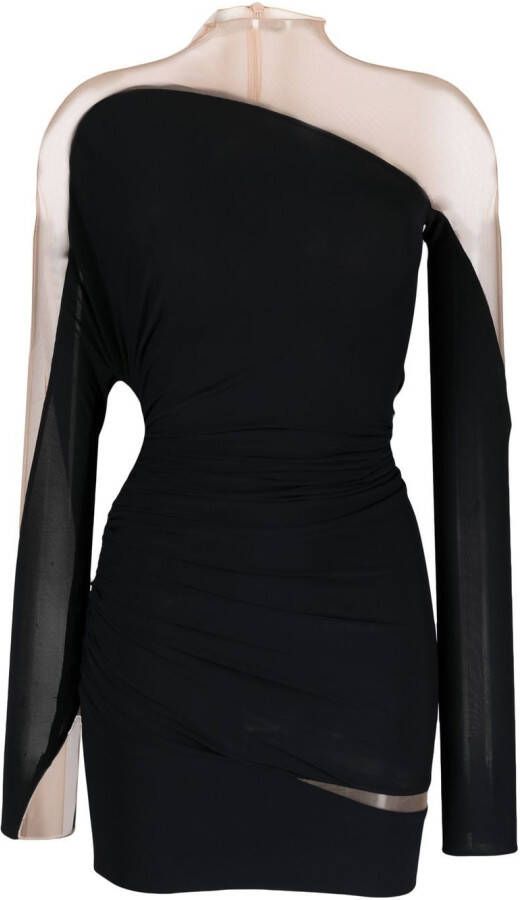 Mugler Mini-jurk met doorzichtig vlak Zwart