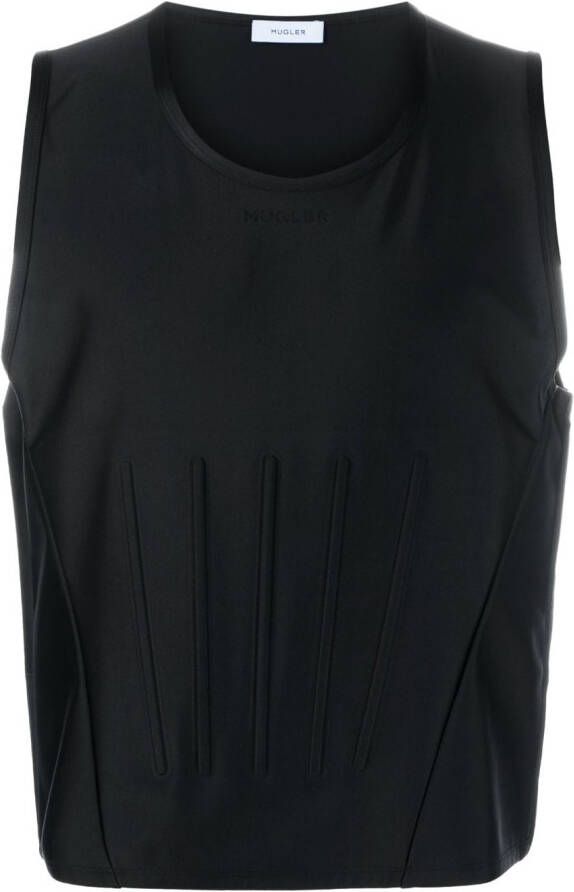 Mugler Mouwloze top Zwart