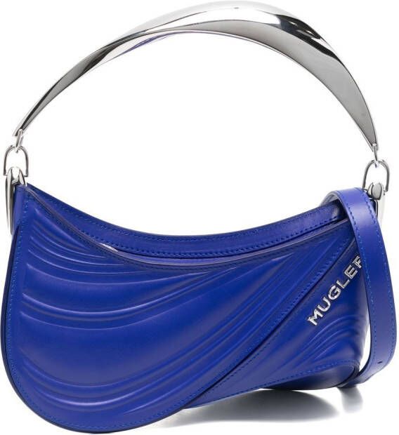 Mugler Spiral Curve 01 shopper met reliëf Blauw