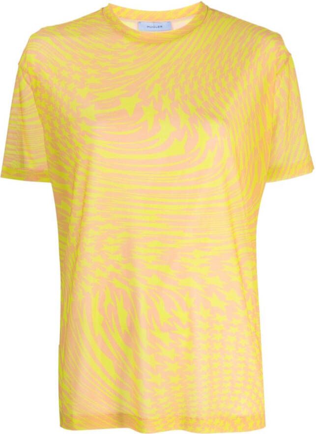 Mugler T-shirt met print Geel