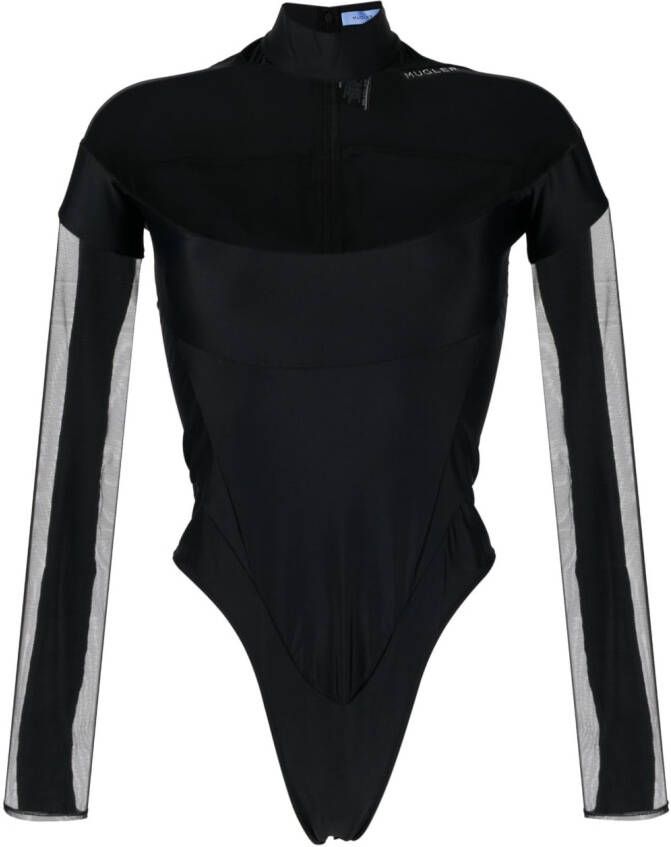 Mugler T-shirt met trechterhals Zwart