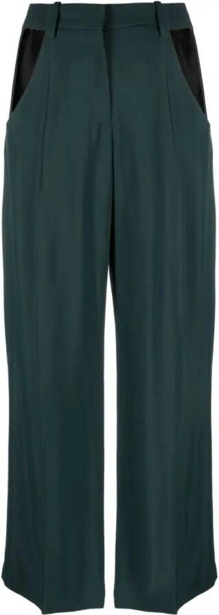Mugler Pantalon met wijde pijpen Groen