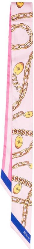 Mulberry Sjaal met grafische print Roze