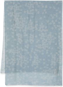 Mulberry semi-sheer floral-print scarf Blauw