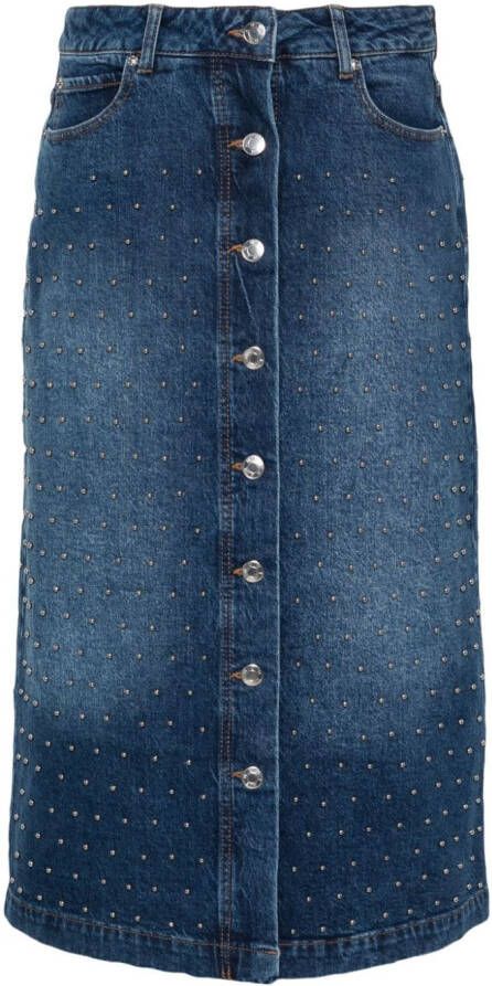 MUNTHE Denim rok met studs Blauw