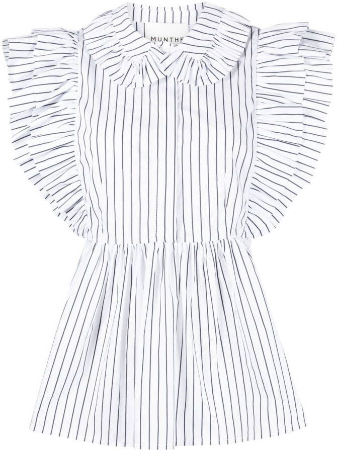 MUNTHE Gestreepte blouse Wit