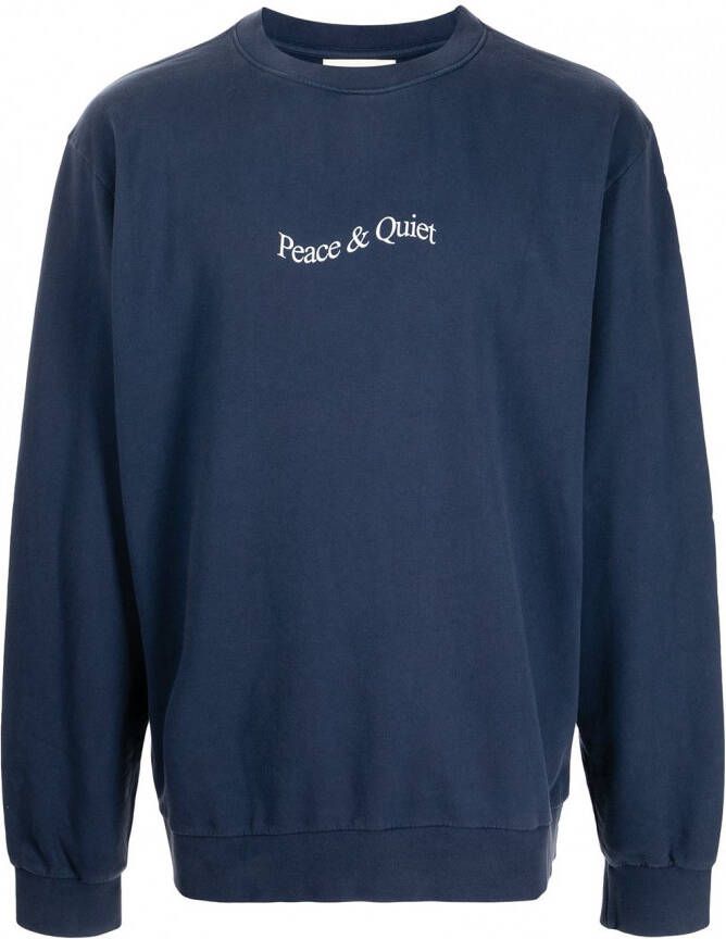 Museum Of Peace & Quiet Sweater met logoprint Blauw