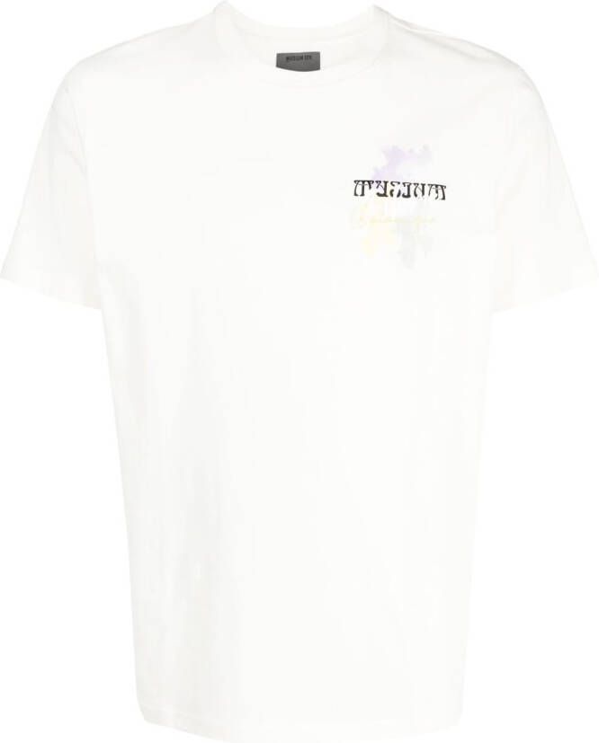 Musium Div. T-shirt met logoprint Beige