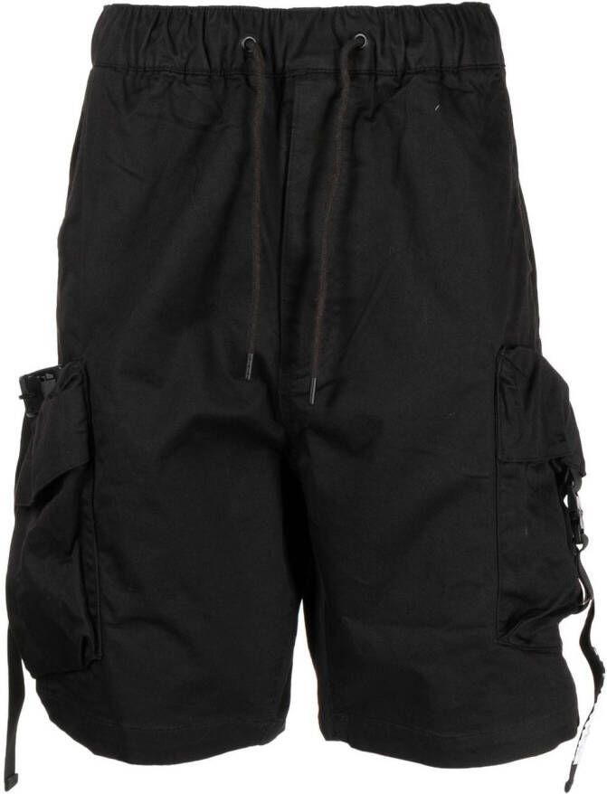 Musium Div. Shorts met meerdere zakken Zwart