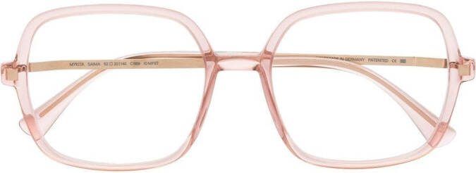Mykita Bril met vierkant montuur Roze