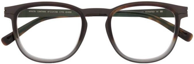 Mykita Cantara bril met vierkant montuur Bruin