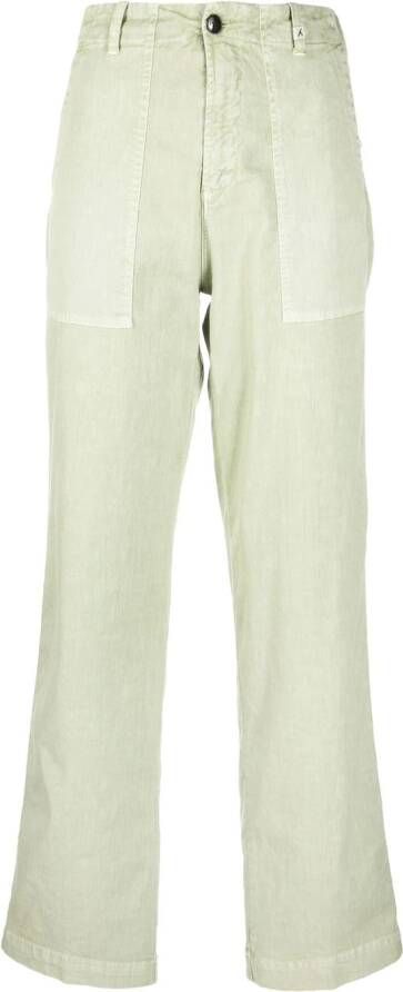 Myths Straight broek met tonale stiksels en zakken Groen