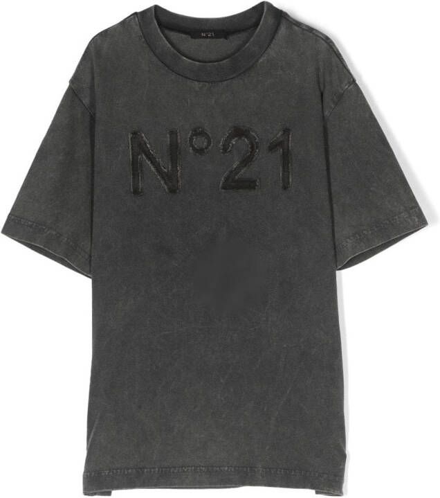 Nº21 Kids T-shirt met logopatch Grijs
