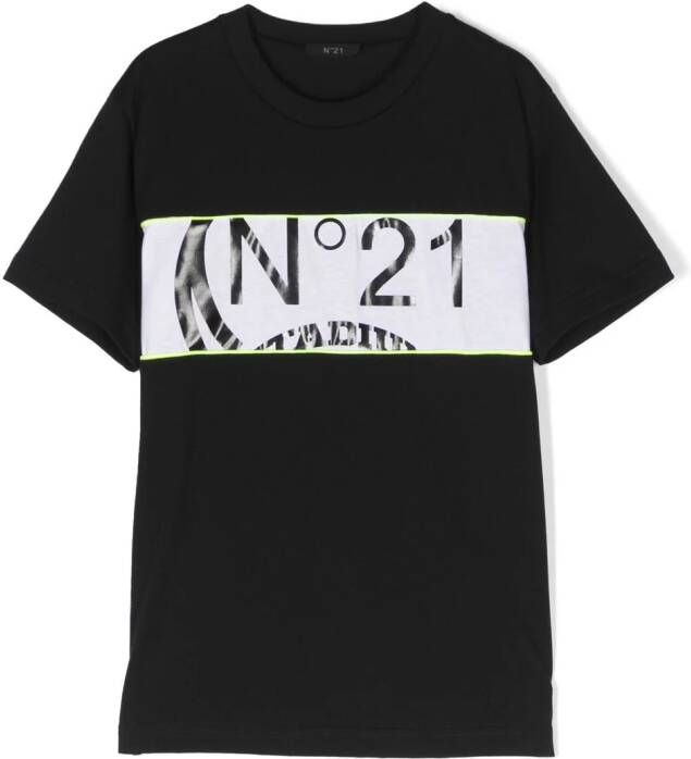 Nº21 Kids T-shirt met logoprint Zwart