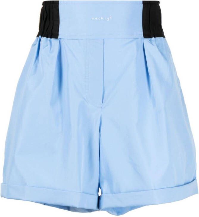 Nackiyé Shorts met logoprint Blauw