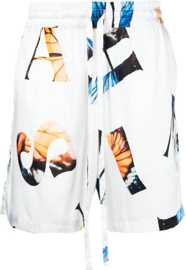 Nahmias Shorts met print Wit