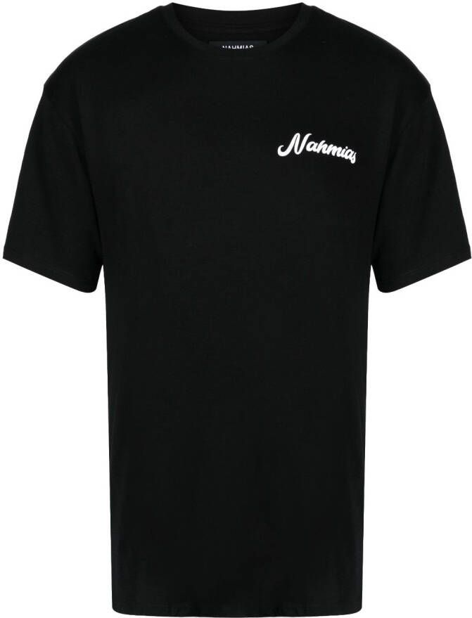 Nahmias T-shirt met logoprint Zwart