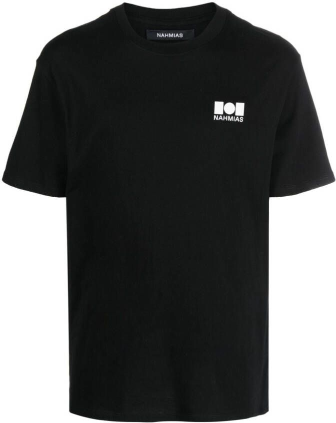 Nahmias T-shirt met logoprint Zwart