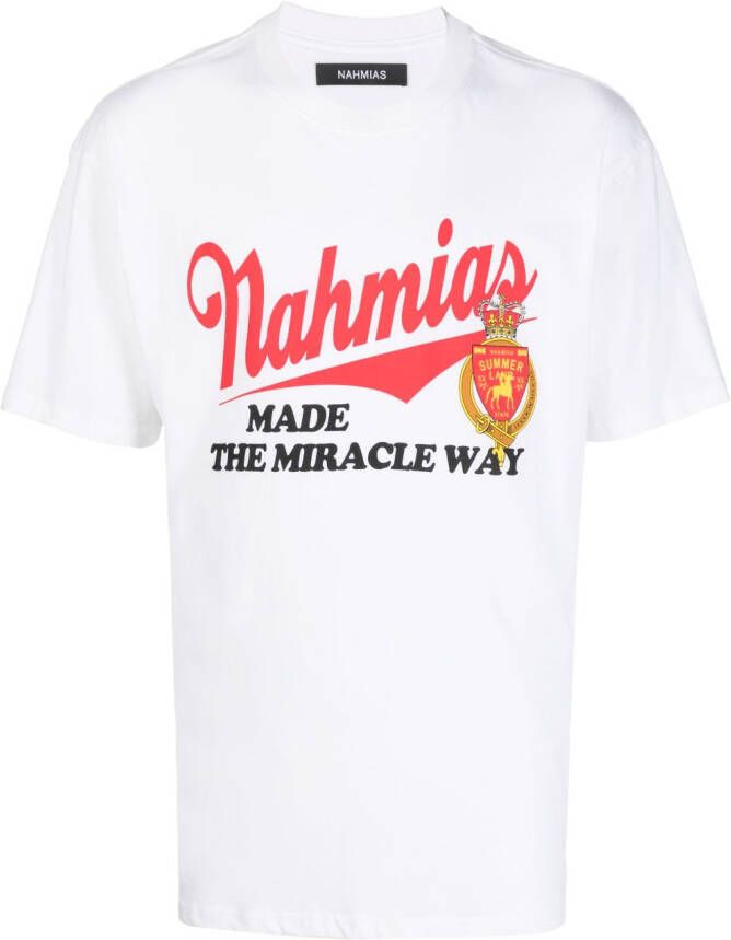 Nahmias T-shirt met logoprint Wit