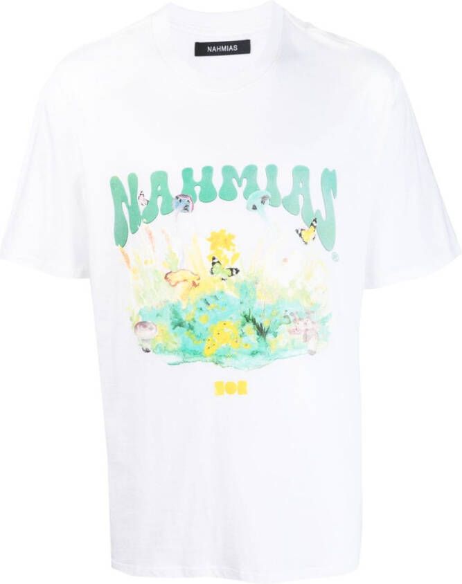 Nahmias T-shirt met logoprint Wit