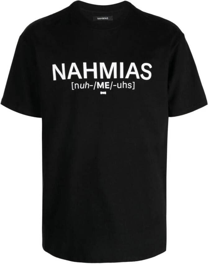 Nahmias T-shirt met logoprint Zwart