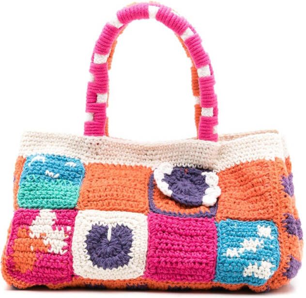 Nannacay Shopper met patchwork Veelkleurig