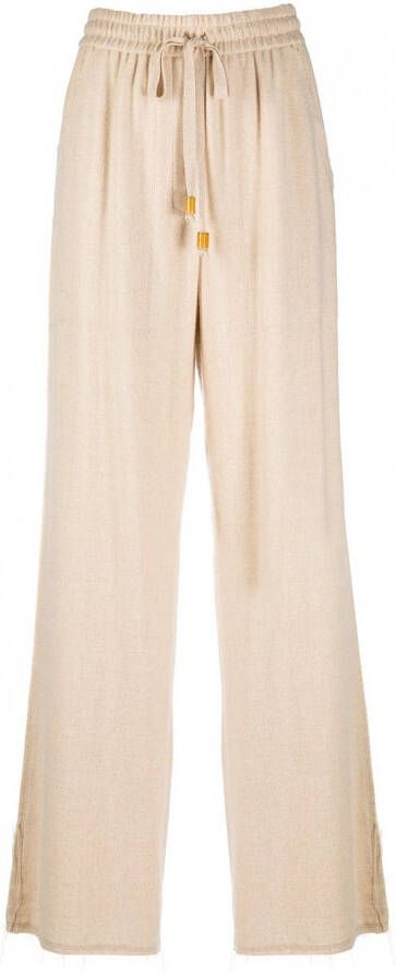 Nanushka Broek met plooi-detail Beige