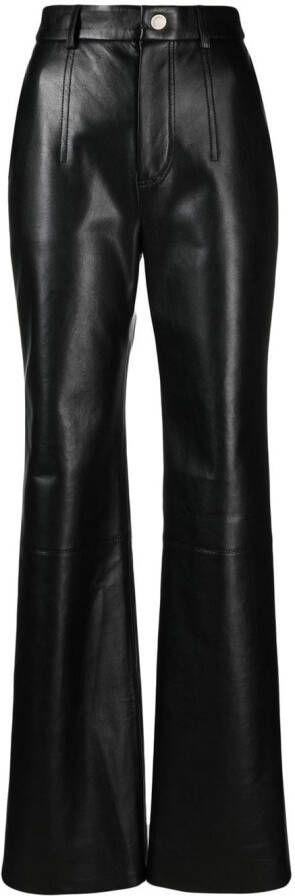 Nanushka High waist broek Zwart