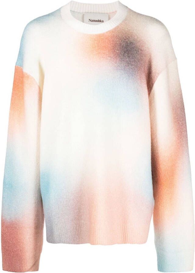 Nanushka Sweater met tie-dye print Beige