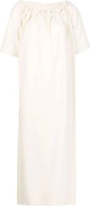 Nanushka Maxi-jurk met gesmockte hals Wit