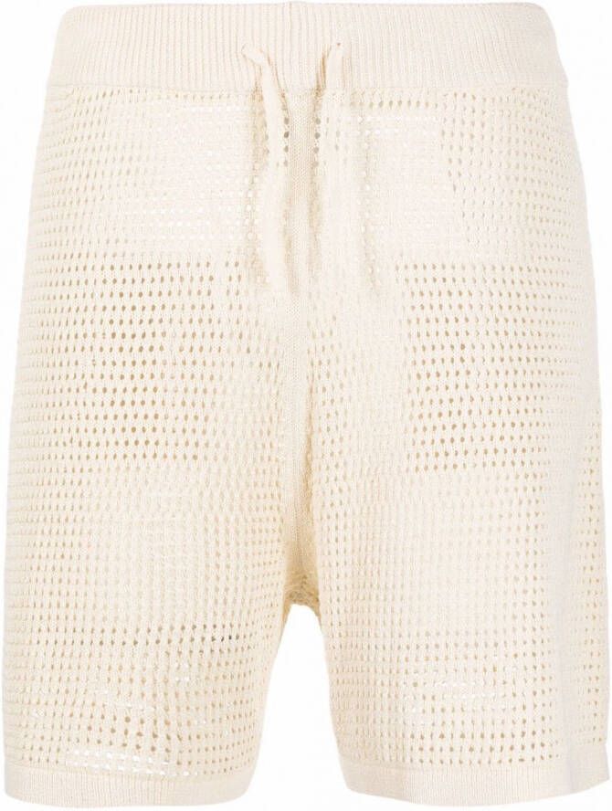 Nanushka Opengebreide shorts Beige