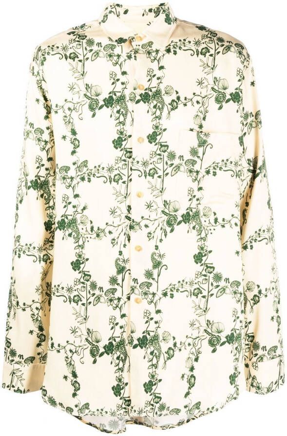 Nanushka Overhemd met bloemenprint Beige