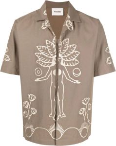 Nanushka Overhemd met borduurwerk Bruin