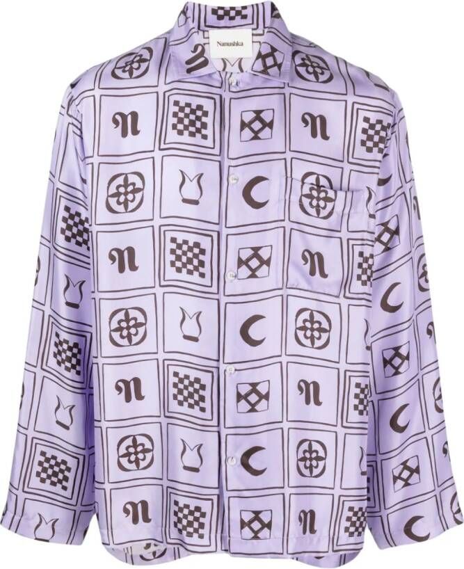 Nanushka Overhemd met print Paars