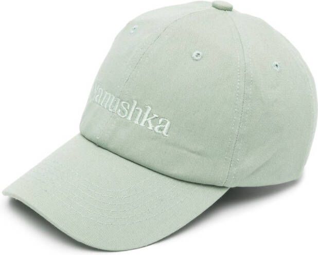 Nanushka Pet met geborduurd logo Groen
