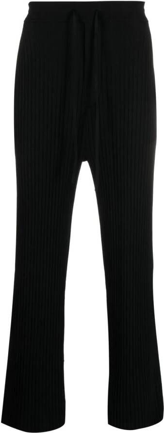 Nanushka Ribgebreide broek Zwart