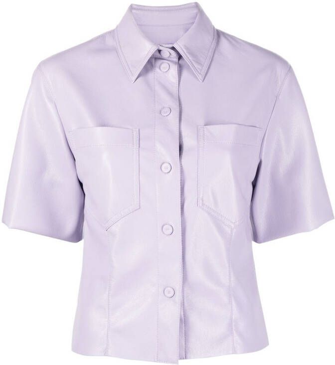 Nanushka Blouse met korte mouwen Paars