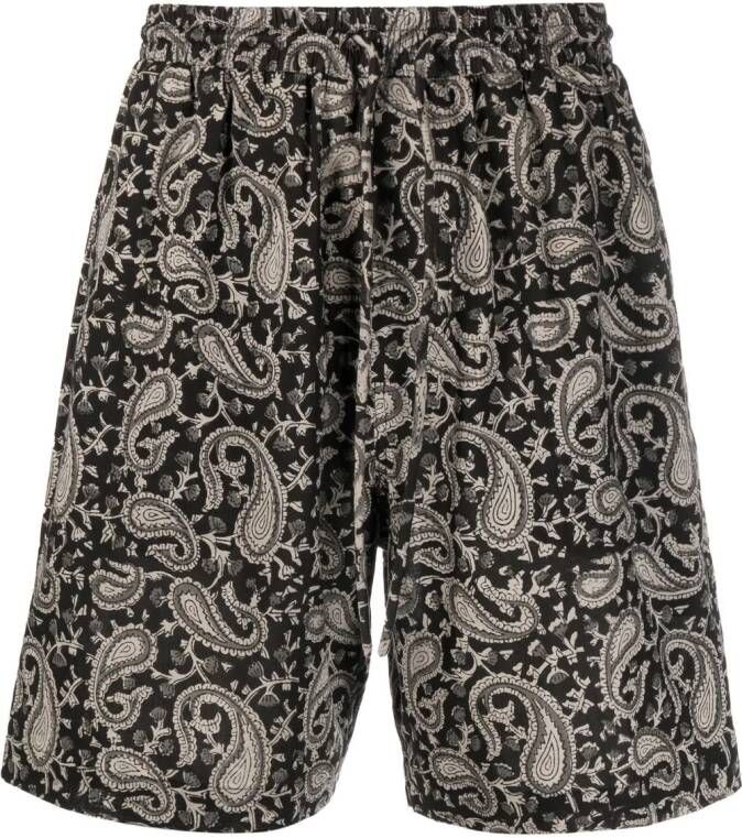 Nanushka Shorts met paisley-print Zwart