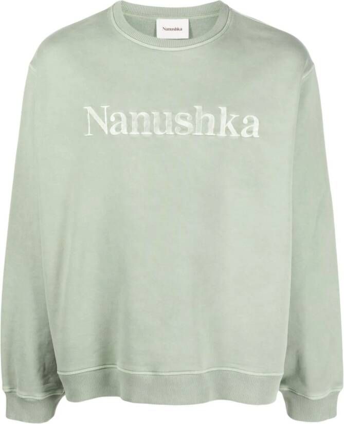 Nanushka Sweater met geborduurd logo Groen