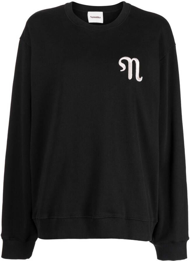 Nanushka Sweater met geborduurd logo Zwart